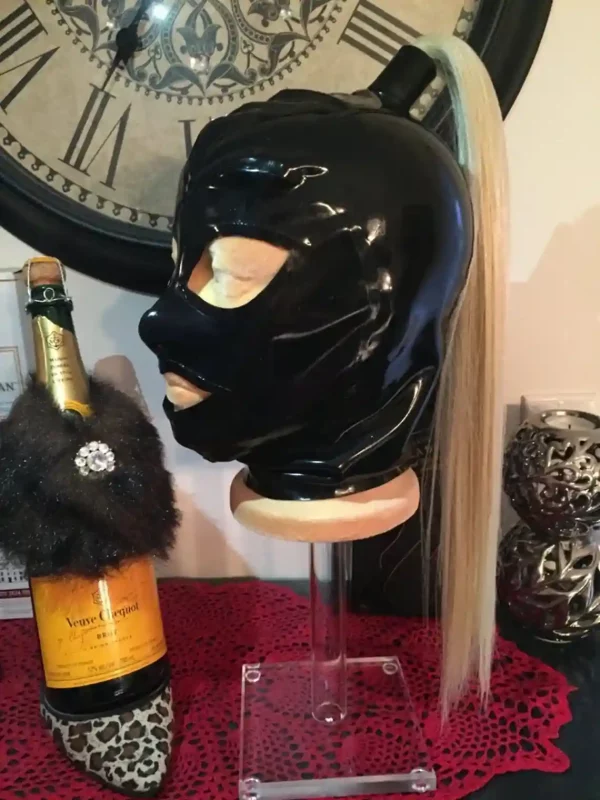 Ponytail perforated latex hood