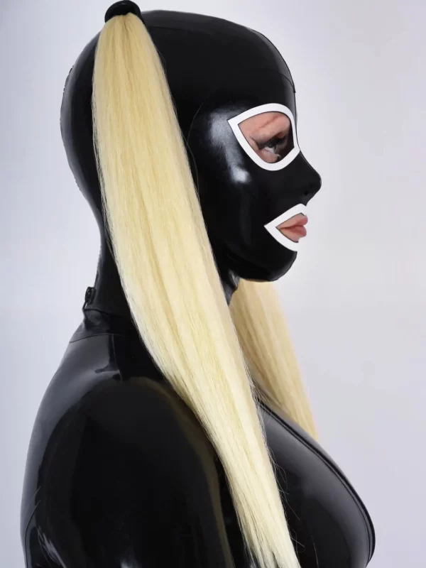 The Kinky Pigtails Latex Hood