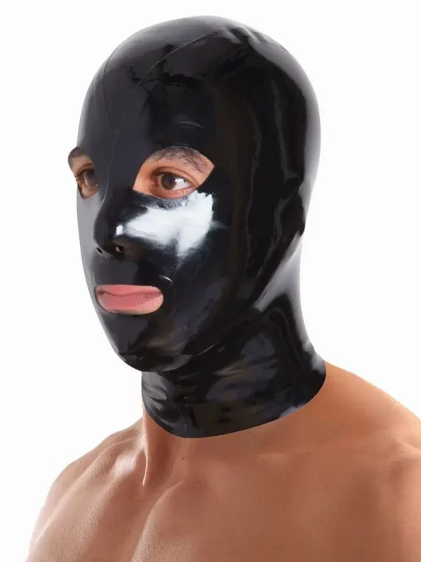 Black Latex Pull-On Hood